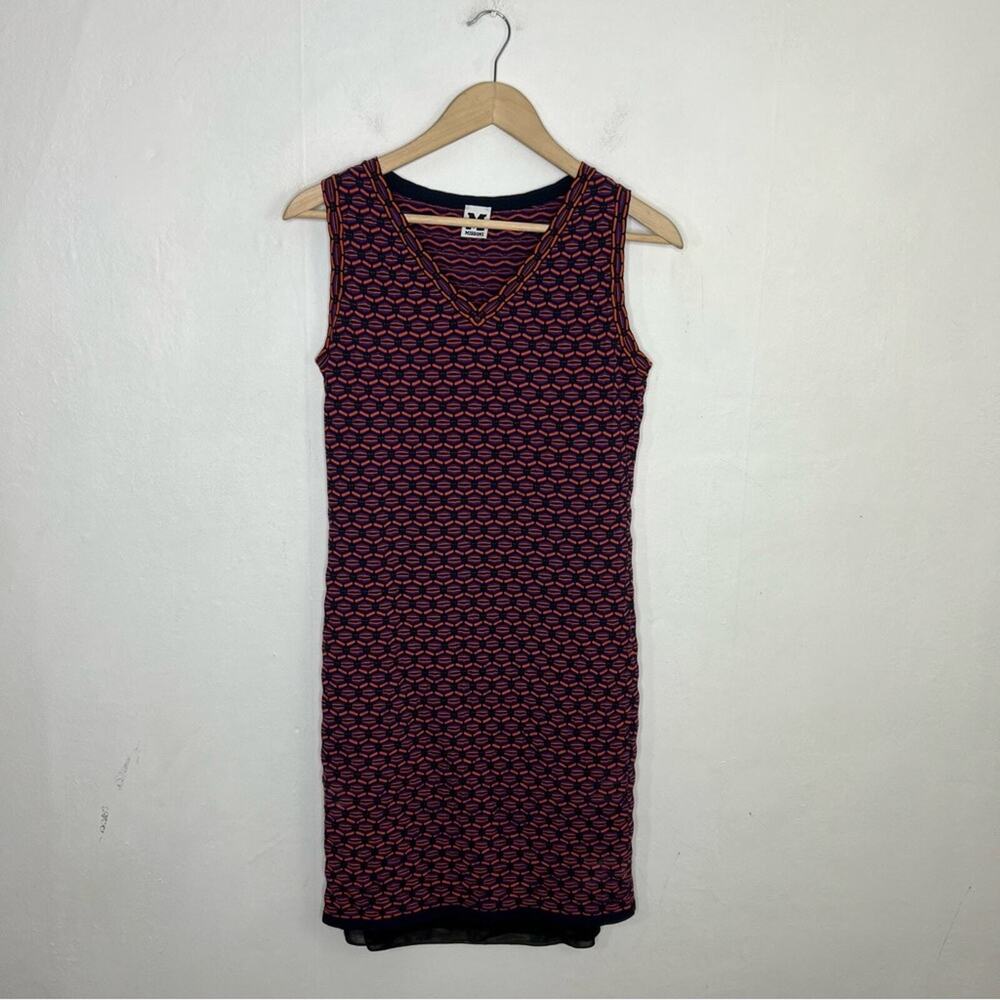 M by Missoni Classic Geometric Print Bodycon Shift Dress Size 44 or US Large